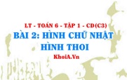 Cách nhận biết hình chữ nhật, hình thoi, công thức tính chu vi, diện tích hình chữ nhật, hình thoi? Toán 6 bài 2 c3cd1